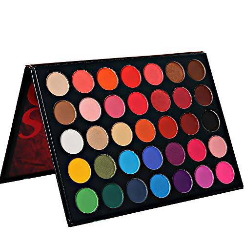 MYUANGO Eyeshadow Palette, Professional Makeup Pallet, 35 Colors Shimmer and Matte, Supper Pigmented Eye Shadow Blendable Creamy Formula Eye Make Up Waterproof for Smokey Eyes Long Lasting