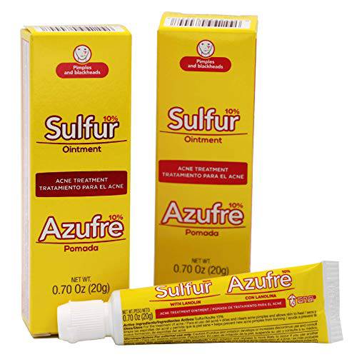 Grisi Sulfur Ointment, Ointment with 10% Sulfur, Assists You in Treating Pimples, Blackheads or Blemishes, Acne Treatment,2-Pack of 0.70 Oz, Tubes.