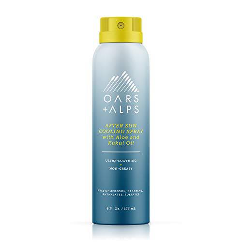 Oars + Alps After Sun Cooling Spray, Includes Aloe Vera and Niacinamide for Sunburn Relief, Green Tea Scent, 6 Oz