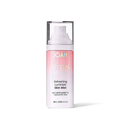 JOAH Face Mist Crystal Glow Refreshing Facial Spray Luminizer with Hyaluronic Acid, Hibiscus Extract and , Peptides, Prep Refresh & Set Makeup, Korean Skin Care, 2.7 Oz