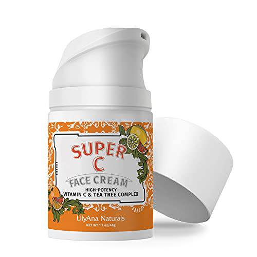 LilyAna Naturals Super C Face Cream - Wrinkle Cream for Face - Vitamin C Face Cream for Women and Men - High-Potency Vitamin C and Tea Tree Complex - 1.7oz