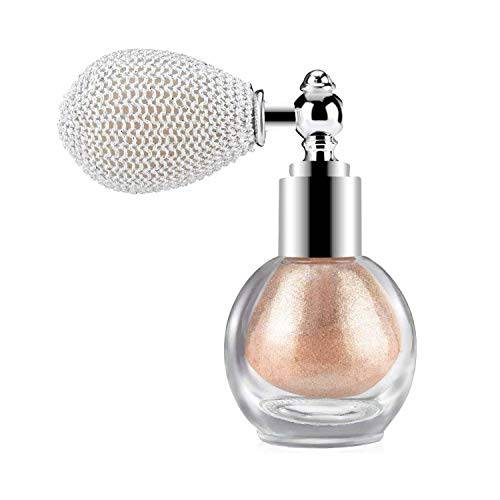 Shimmering Spray Powder Sparkle Powder, Glitter Dust Spray Gloss Powder Spray Contour Make Up Glitter Eyeshadow Pressed Powder Loose Powder Spray for Face Body Hair Nails Makeup (Nude Pink)