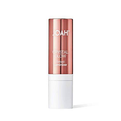 JOAH Highlighter Stick, Crystal Glow Tinted Luminizer Contour Makeup, Crystalide Peptide for Clearer, Smoother Looking Skin, Built-In Detachable Brush, Natural Beige