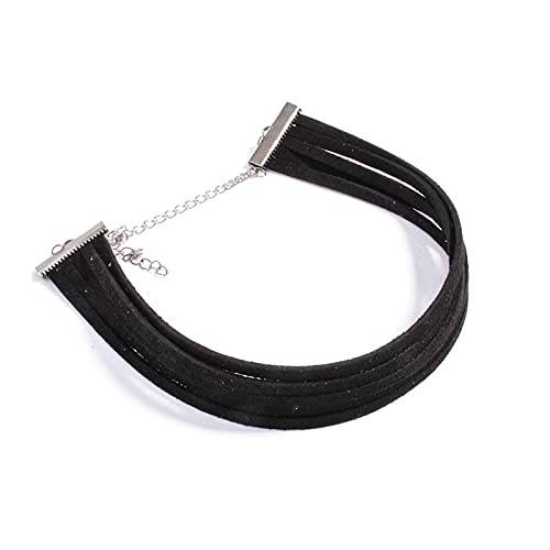 Yheakne Gothic Black Satin Necklace Choker Velvet Choker Necklace Adjustable Cord Necklace Chain Jewelry for Women and Girls