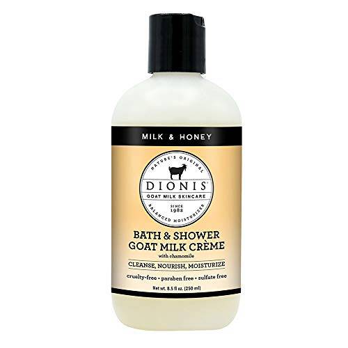 Dionis Natural Goat Milk Hydrating Body Wash Skincare, Skin Moisturizing Scented Bath Soap & Liquid Shower Crème - Made in The USA, Cruelty-Free & Paraben-Free, Milk & Honey, 8.5 oz