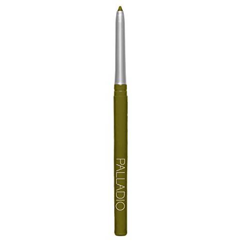Palladio Retractable Waterproof Eyeliner, Richly Pigmented Color and Creamy, Slip Twist Up Pencil Eye Liner, Smudge Proof Long Lasting Application, All Day Wear, No Sharpener Required, Olive