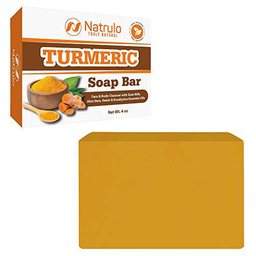 Turmeric Soap Bar for Face & Body - All Natural Turmeric Skin Soap - Turmeric Face Soap Reduces Acne, Fades Scars & Cleanses Skin - 4 Oz Turmeric Bar Soap for All Skin Types Made in USA