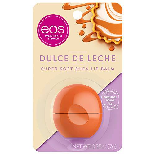 eos Super Soft Shea Sphere Lip Balm - Dulce De Leche | Deeply Hydrates and Seals in Moisture | Sustainably-Sourced Ingredients | 0.25 oz