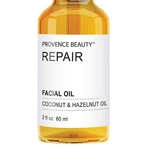 Provence Beauty Active REPAIR Facial Oil | Enhanced with Coconut & Hazelnut Oil | Soften, Moisturizing and Hydrating Leaving Skin Smooth & Glowing | Repair & Nourish Damaged Skin - 2oz