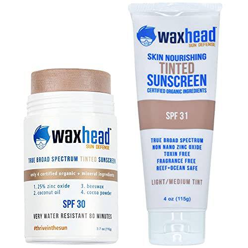 Waxhead Tinted Sunscreen Sport Stick + Light Tint Sunscreen Lotion