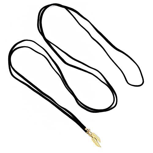 Yheakne Gothic Long Black Suede Necklace Lariat Lasso Velvet Wrap Necklace Black Stacking Leather Necklace Jewelry for Women and Girls