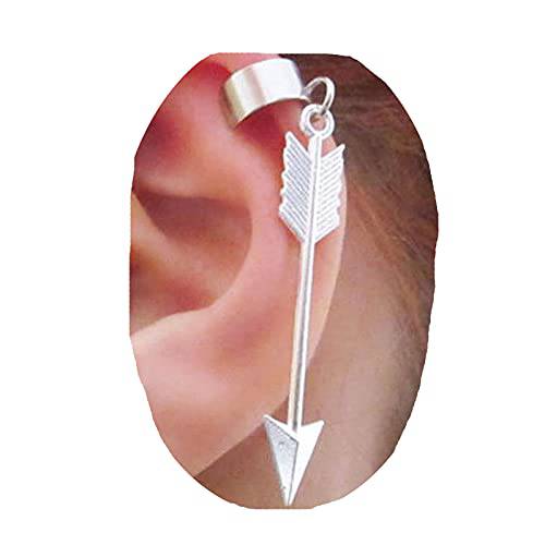 Yheakne Arrow Ring Ear Cuff Earrings Silver Dangle Arrow Earcuffs Cartilage Earrings Clip Wrap Earrings Helix Hoop with Arrow Earrings Jewelry for Women and Girls (With Arrow)