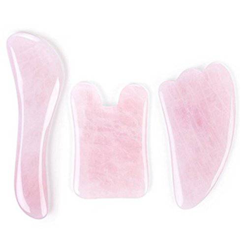 Feng Shui Pink Rose Quartz Gua Sha Board-Therapeutic Relief and Skin Renewal -Premium All Natural Handmade Healing Stone W3462