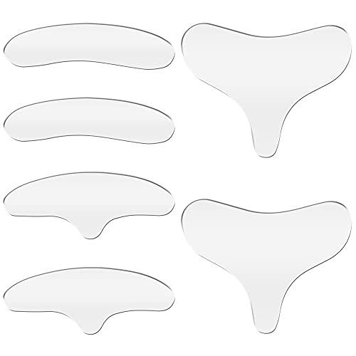 ZAARONI Chest Wrinkle Pads - 6 Pack Forehead, Neck and Chest Reusable Silicone Wrinkle Patches - Decollete Anti Wrinkle Pads - 100% Medical Grade Pads to Smooth & Prevent Wrinkles While Sleeping, Comfortable, Safe & Cruelty-Free - Ebook Included.