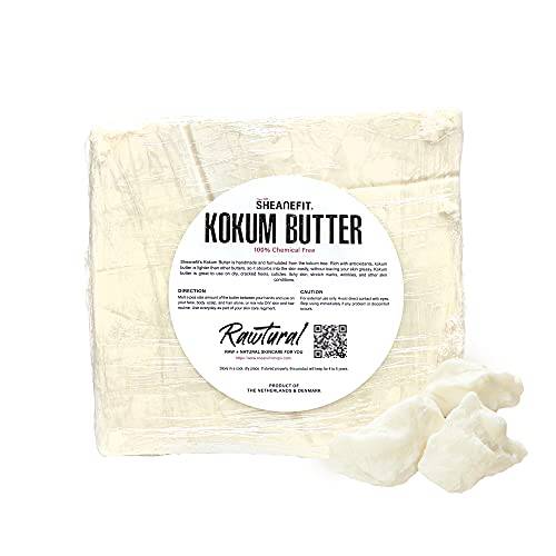 Sheanefit Raw Kokum Butter Bulk Bar - Smooth Textured Body Butter Absorbs Quickly, Use Alone or Mixed Body Butter, Hair Creams 5 LB Bulk Bar (5 LB Bar)