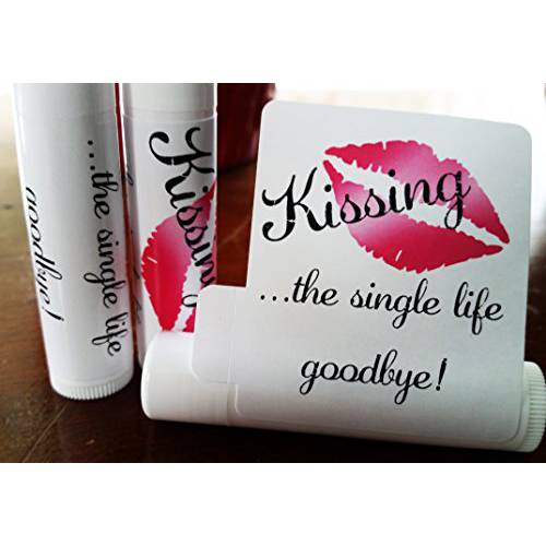 12 Bridal Shower Lip Balms - Bridal Shower Party Favors - Kissing the Single Life Goodbye