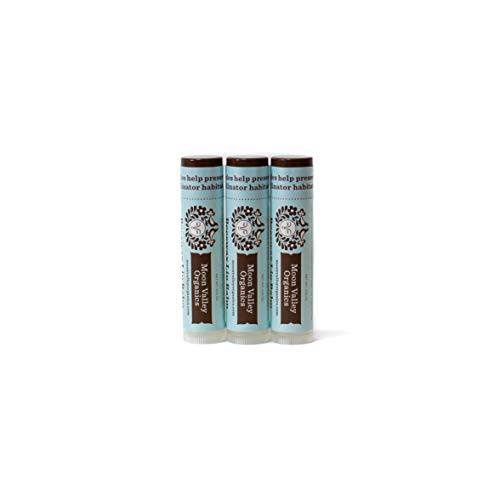 Beeswax Lip Balm, Cool Mint Vanilla, Moon Valley Organics, Organic Ingredients, for Lips and Cuticles, Moisturizing, Three Pack Bundle