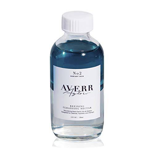 Averr Aglow Refining Cleansing Nectar, Rinseless Anti-Aging, Refresh Refine Face Skin Care, Natural Facial Cleanser, Gentle Make Up Remover, Repair Wrinkles, Fine Lines & Dark Spots