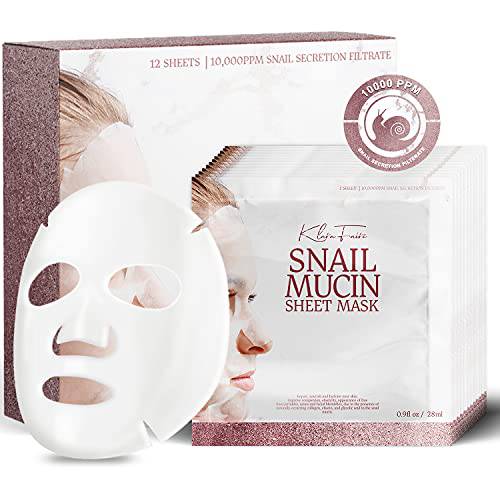Advanced Snail Mucin Jelly Mask 12 Pack Snail Mask w/10,000PPM Snail Serum | Anti Aging Peel Off Face Mask or Sheet Masks/ Snail Essence Top Korean Skin Care Acne Treatment & Beauty Products Secret