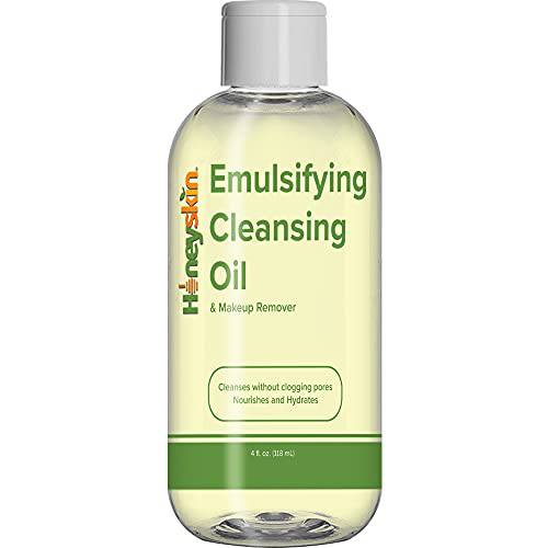 Facial Cleansing Oil and Makeup Remover - Gentle Face Makeup Cleanser and Face Moisturizer with Aloe Vera and Olive Oil - Hydrating Oil Cleanser and Facial Moisturizer for all types of Skin (4oz)