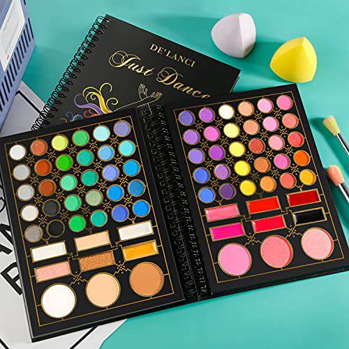 Makeup Palette for Teens, DE’LANCI Pro Makeup Pallet Gift Set for Teen Girls and Women,Beginners, 78 All in One Make up Eyeshadow Kit,Full Makeup Starter Kit for Young Teens Beginners or Pros