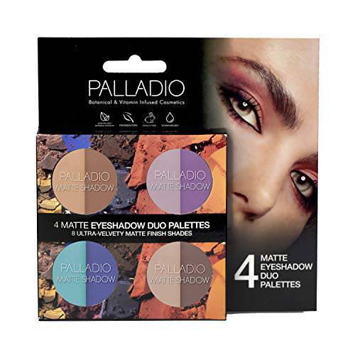 Palladio Matte Eyeshadow Duo 3.2 Oz, MESET-A, 4 Count