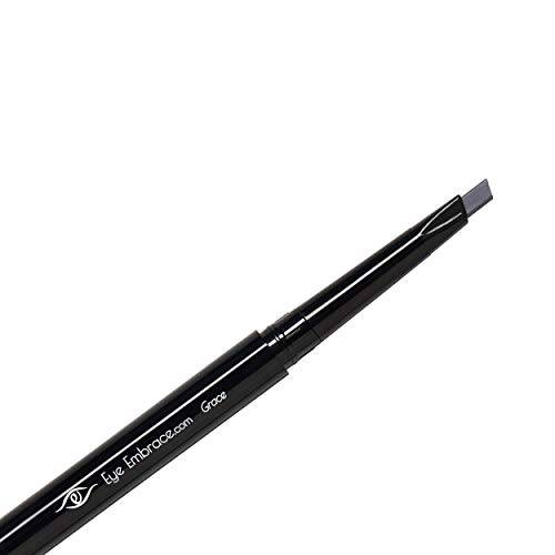 Eye Embrace Grace: Medium Gray Eyebrow Pencil – Waterproof, Double-Ended Automatic Angled Tip & Spoolie Brush, Cruelty-Free