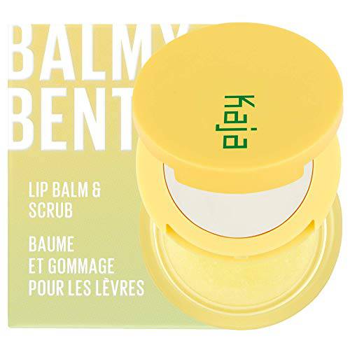 Kaja Lip Bento Balm + Scrub | Clear Finish, Moisturize, Exfoliate, Smoothes Lips, Compact Travel Size, Piña Colada, 0.4 Oz