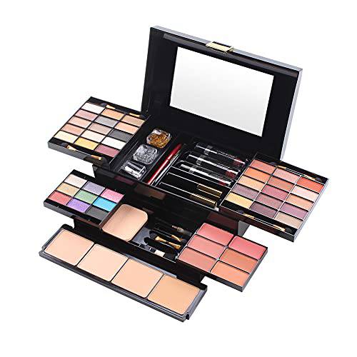 All-in-One Makeup Gift Set, Multi-Purpose Makeup Gift Kit 49 Colors Combination Palette Full Makeup Essential Starter Kit, Included Eyeshadow, Lip Gloss, Blusher, Eyeliner, Mascara