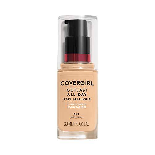 Covergirl Outlast All-Day Stay Fabulous 3-in-1 Foundation, Warm Beige, 1 Fl Oz