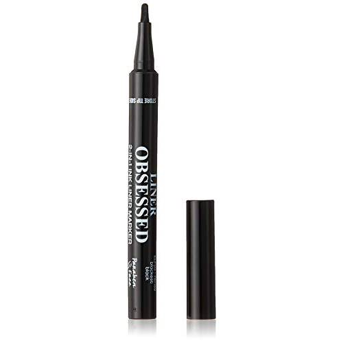Palladio 2 in 1 Eye Liner Marker, Water Resistant Paddle Tip Liner, Bold Black Eyeliner Marker Pen, Thick or Thin Line, Quick Drying, 14 Hour All Day Wear, Flawless Finish, Black
