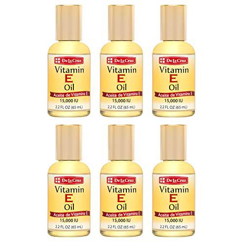 De La Cruz Vitamin E Oil for Skin 15,000 IU, 2.2 FL. OZ. (6 Bottles)