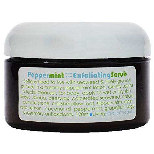 Living Libations - Organic / Wildcrafted Peppermint Exfoliating Scrub (4 oz / 120 ml)