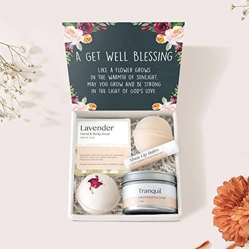 Get Well Soon Spa Gift Box: Sick Friend Gift, Feel Better, Illness, Cheer Up, Empathy, Recovery, Presents, Heartfelt Card, and Spa Gift for Sick Friend