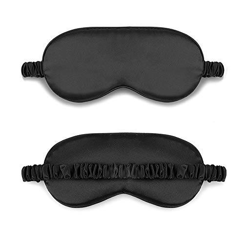 Mulberry Silk Sleep Eye Mask Blindfold with Elastic Strap Headband, Soft Eye Cover Eyeshade for Night Sleeping