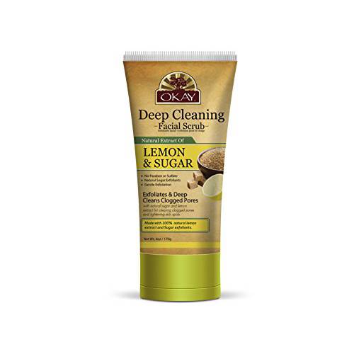 Deep Cleaning Lemon and Brown Sugar Facial Scrub Helps Clear Blemishes,Deep Cleans Pores,Leaves Skin Smooth Alcohol,Sulfate,Paraben Free Made in USA 6oz