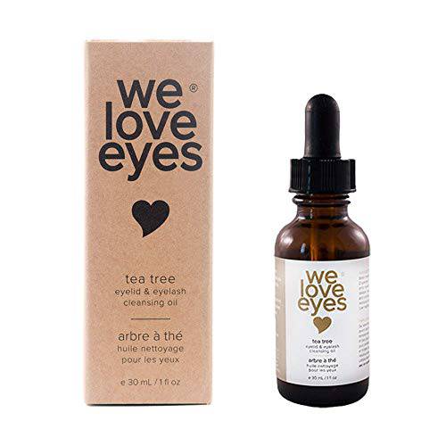 We Love Eyes- All Natural Tea Tree Eyelid Cleansing Oil - Eyelid Scrubs - Eyelid Hygiene - naturally cleans allergens - 100% Preservative Free - Australian Tea Tree Oil - 30ml