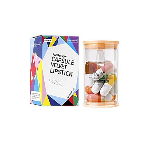 Kusslippe 16 Colors Mini Lipstick Set, Capsule Matte Lipstick, Waterproof Long Lasting Mini Capsules Velvet Lipstick, Pill Shaped Lipstick (16PCS)