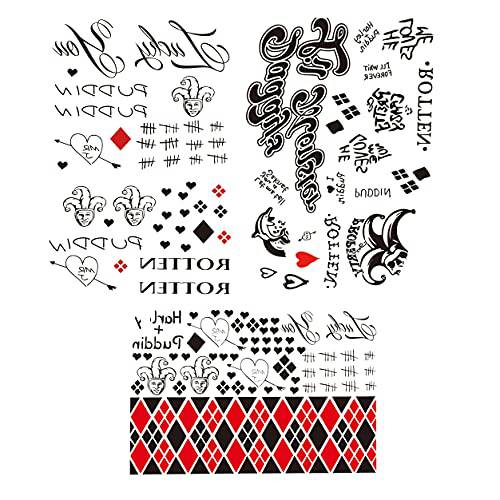 Kotbs 3 Sheets Halloween Temporary Tattoos, Large Size 8.2’’ x 11.6’’ Tattoos for Women Tattoo Temporary for Halloween Costume Accessories and Parties