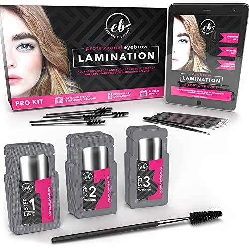 Elevate the Beauty Professional Eyebrow Lamination Kit | Perm For Fuller Wider Look | Step By Step Brow Lift Shaping Waxing Ebook Guide Included | Made For Esthetician Or Home Use