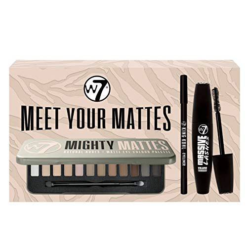 W7 Mighty Mattes Eyeshadow Palette - 12 Natural Nude Colors - Flawless Long-Lasting Makeup