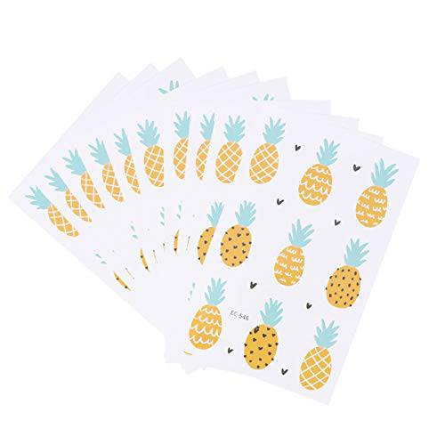 10PCS Eco-Friendly Waterproof Colored Drawing Tattoo Stickers Lovely Cartoon Pineapple Tattoo Body Stickers