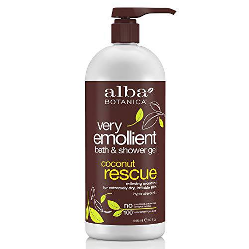 Alba Botanica Very Emollient Bath & Shower Gel, Coconut Rescue, 32 oz.