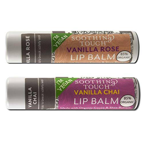 Soothing Touch Vegan Lip Balm - Variety Pack of 2 for Vanilla Lovers