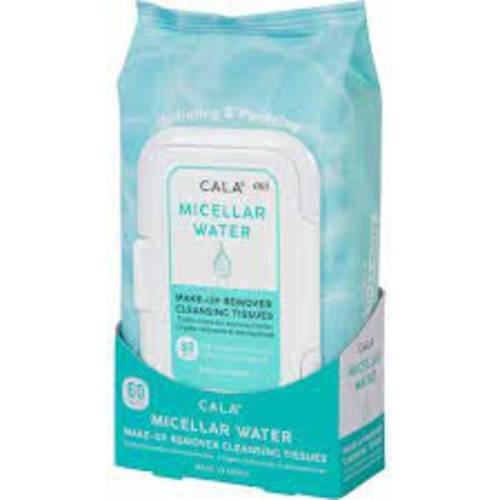 Cala Micellar water make-up remover cleansing tissues 60 count, 60 Count