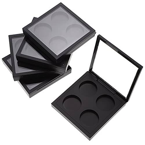 Beaupretty 5pcs Empty Magnetic Palette Makeup Containers Eyeshadow Plates with 4Grids Cosmetics Storage Organizer for Eyeshadow Lipstick Blush Powder Pigment