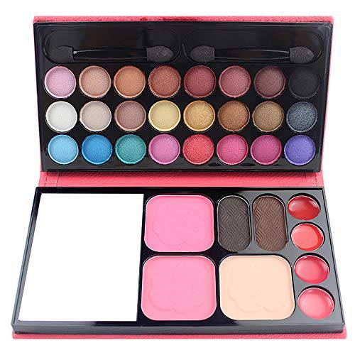 Vtrem Cosmetic Make up Palette Set Kit, 24 Colors Eyeshadow/Lip Glosses/Eyebrow Powder/Blushers/Pressed Powder/Mirror/Brushes, All-in-One Makeup Gift Set for Teens Girls Beginners Pros
