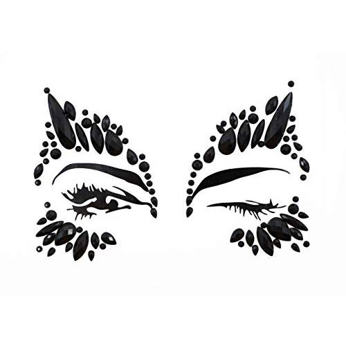 blacknight Face Jewels rave face gems stick on face tattoo bindi sticker eye makeup Body Jewelry women decal Rhinestone Temporary tattoo adhesive stickers for face halloween