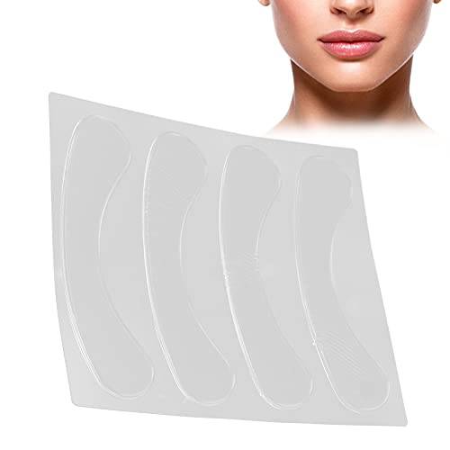 Lip Wrinkle Patches, Reusable Silicone Lip Anti-Wrinkle Pads Transparent for Smoothing Lip Wrinkles (4 Pcs)