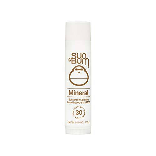 Sun Bum SPF 30 Mineral Sunscreen Lip Balm | Vegan and Reef Friendly (Octinoxate & Oxybenzone Free) Broad Spectrum Natural Lip Care with UVA/UVB Protection | .15 oz